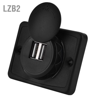 LZB2 3.1A รถ Dual สีดำ ABS พอร์ต USB ที่ชาร์จซ็อกเก็ตเต้าเสียบ 12V LED กันน้ำ