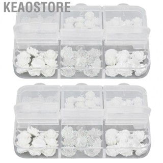 Keaostore Resin Nail Decoration  Rhinestones Shiny White Art Decorations Compact Multifunction for Spas Women