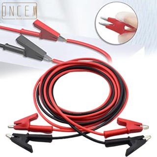 【ONCEMOREAGAIN】Tools 6.6 Ft/2m In Length Alligator Clips Leads Red/black Silicone Test