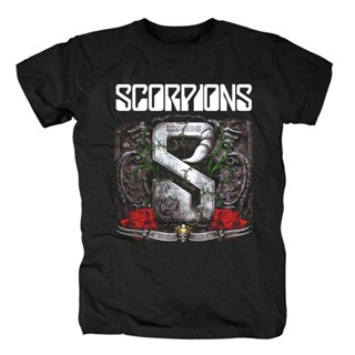 การออกแบบเดิมแฟชั่น  ขนาดเต็มและคลังสินค้าพร้อม Scorpions Sting In The Tail อัลบั้ม เสื้อยืดผู้ชายแฟชั่นผู้ชาย Outwear ลมขี้เกียจ