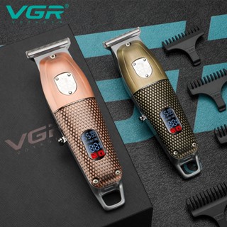 Vgr976 ใหม่ กรรไกรแกะสลักไฟฟ้า หน้าจอ LCD ดิจิทัล สีขาว สไตล์วินเทจ สําหรับผู้ชาย