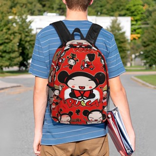 Pucca กระเป๋าเป้สะพายหลัง กระเป๋านักเรียน ใส่แล็ปท็อป น้ําหนักเบา 15 นิ้ว สําหรับผู้ชาย และผู้หญิง