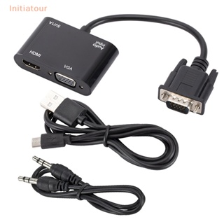 [Initiatour] อะแดปเตอร์แยก VGA เป็น HDMI พร้อมตัวแปลงเสียง 3.5 มม.