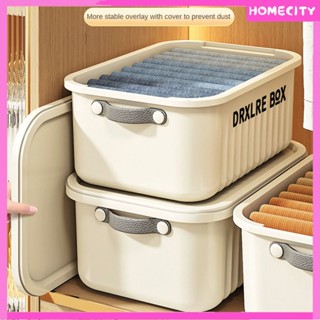 [พร้อมส่ง] กล่องเก็บเสื้อผ้า ลิ้นชักกางเกง ตู้เสื้อผ้า Finishing Clothes Storage Box Plastic Household Storage Box With Lid