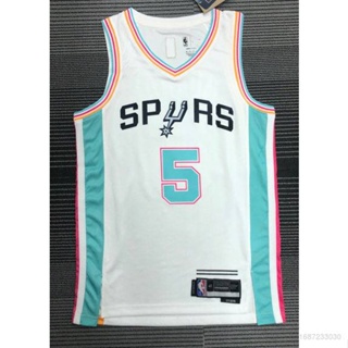 เสื้อกีฬาแขนกุด ลายทีม NBA Jersey San Antonio Spurs No.5 MURRAY 75th สไตล์คลาสสิก พลัสไซซ์