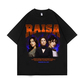 【hot tshirts】คลาสสิก เสื้อยืดผ้าฝ้ายเสื้อยืด ลาย Raisa สไตล์วินเทจ | เสื้อยืด ขนาดใหญ่ สีดํา | Rap TEE เสื้อยืด | รองเท้