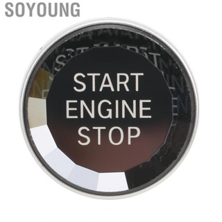 Soyoung Engine Start Stop Button Trim  Lightweight Easy Installation Car Ignition Cover Dust Proof for Cars