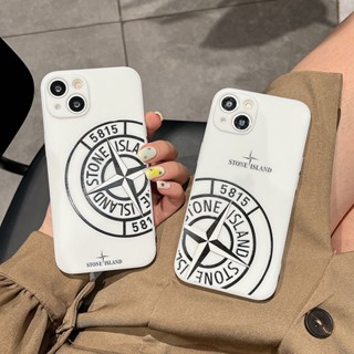 STONE ISLAND เคสป้องกันโทรศัพท์มือถือ ลายหินรูบิค สีขาว สําหรับ iPhone 11 14 12 XR 13 Pro Max Plus