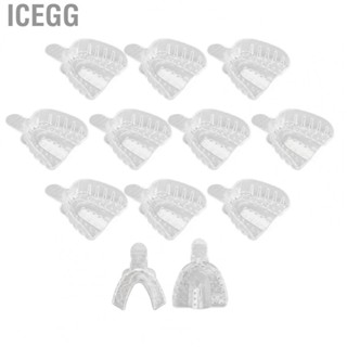 Icegg 10pcs Dental Impression Tray Professional Transparent Perforated for Hospital  Tool