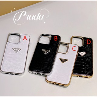 เคสโทรศัพท์มือถือ ชุบไฟฟ้า ลาย Prada สําหรับ iphone14 13 pro max 14 14pro 14plus 13 12 11 promax x xr xs max 7 8plus