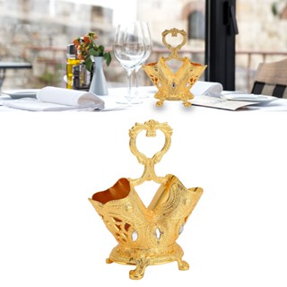  Decorated ที่วางภาชนะโลหะสไตล์ยุโรปย้อนยุคทองโลหะตาราง Flatware แคดดี้ชั้นวางเครื่องมือห้องครัวตกแต่ง
