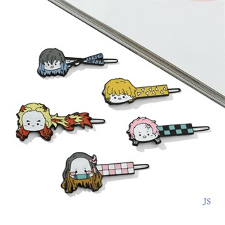 Js กิ๊บติดผม โลหะผสม ลายการ์ตูนอนิเมะ Demon Slayer Kamado Tanjiro สําหรับเด็ก