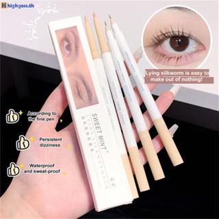 Sweet Mint Double Headed Eyeliner Pearl Diamond Glitter Eyeshadow Liner Body Face Glitter Highlighter Silkworm Pen highgoss.th