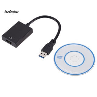 Turbobo อะแดปเตอร์แปลงสายเคเบิลเสียงวิดีโอ USB 3.0 เป็น 1080P HDMI สําหรับ Windows 7 8 10