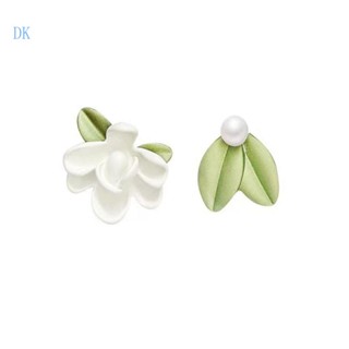 Dk 2 ชิ้น Gardenia ต่างหูสตั๊ด ดอกไม้ ต่างหูกระดุม เครื่องประดับปาร์ตี้ วัสดุผ้า เครื่องประดับหู อุปกรณ์สําหรับเด็กผู้หญิง