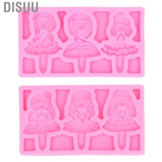 Disuu Fondant Molds Heat Resistant Beautiful Girl Shape Silicone Mold for DIY Cake Baking