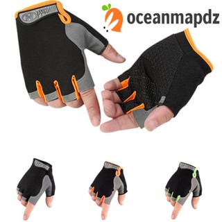 OCEANMAPDZ ถุงมือครึ่งนิ้ว อุปกรณ์เสริม สําหรับขี่จักรยาน ฟิตเนส