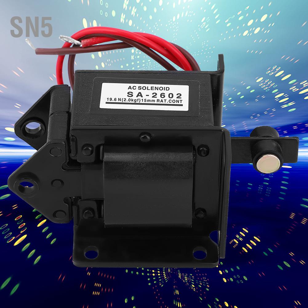 SN5 SA-2602 แม่เหล็กไฟฟ้าดึงไฟฟ้ากระแสสลับแบบดึง 220VAC 19.6N จังหวะ 15 มม.