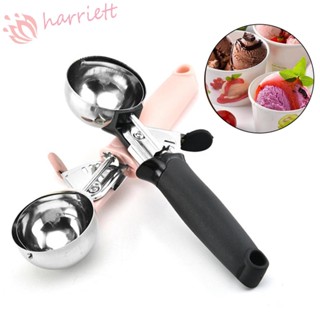 HARRIETT Stainless Steel Ice Cream  Scoop Meat Balls Kitchen Tools Ice Ball Maker Cookie Watermelon Dough Tools Frozen Yogurt With Trigger Spoon/Multicolor