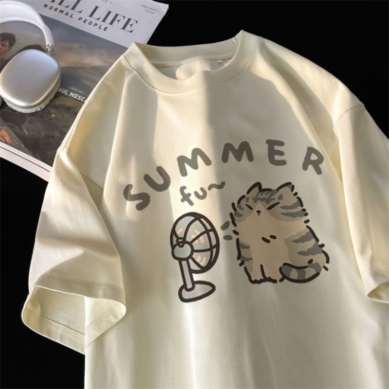 【เสื้อยืดเด็ก】เสื้อยืดแขนสั้น ผ้าฝ้าย 100% พิมพ์ลายการ์ตูน แฟชั่นฤดูร้อน สําหรับเด็กผู้ชาย ผู้หญิง (2-14 ปี) (6 สี)
