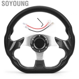 Soyoung 320MM Universal Car Steering Wheel Carbon Fiber Style Racing Drift with Horn Button Horns New