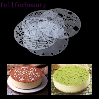 FALLFORBEAUTY ชุดลายฉลุ ขอบลูกไม้ ดอกไม้ พลาสติก สําหรับตกแต่งเค้ก DIY 4 ชิ้น