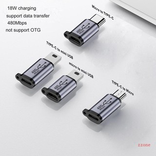 Zzz อะแดปเตอร์แปลง Micro USB-C เป็น Mini USB Type-C 480Mbps