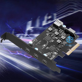 อะแดปเตอร์แปลง PCI-E เป็น USB 3.2 PCl-E เป็นการ์ดต่อขยาย USB3.2 Gen2 20Gbps PCI-E เป็น USB 3.2