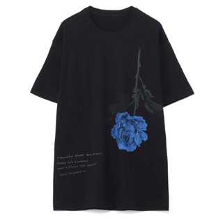 เสื้อยืดแขนสั้น ผ้าฝ้าย พิมพ์ลายดอกกุหลาบ Yohji Yamamoto Yohji Syte SYTE สําหรับผู้หญิง