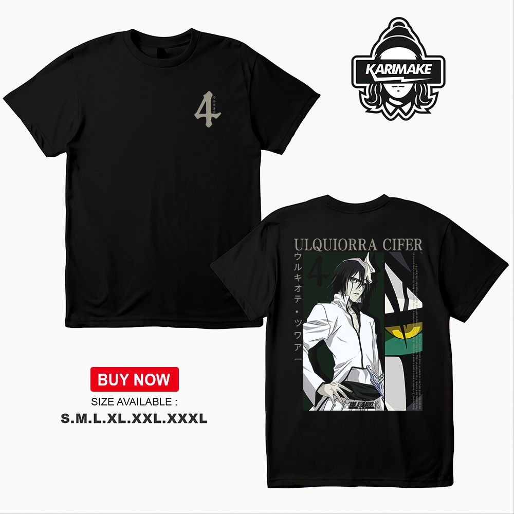 สีขาว1  Karimake-bleach Co เสื้อยืดลําลอง แขนสั้น พิมพ์ลายการ์ตูน Ulquiorra Cifer แฟชั่นสําหรับผู้ชา