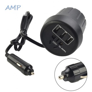 ⚡READYSTOCK⚡Car Inverter 2 Fast USB Ports 220V AC Cup Holder Charger DC 12V/24V Car Charging