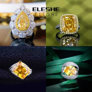 Eleshe Jewelry แหวนเงิน 925 ประดับทับทิม มรกต หรูหรา เครื่องประดับ สําหรับผู้หญิง M106