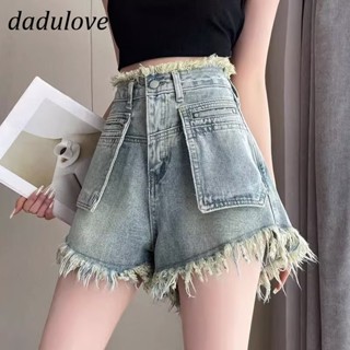 DaDulove💕 New Korean Version of INS Raw Edge Large Pocket Denim Shorts Niche High Waist A- line Pants Hot Pants