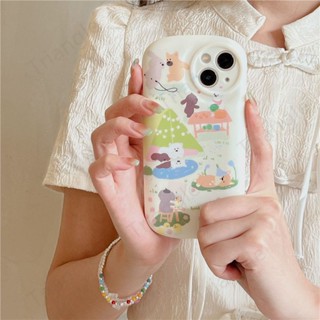 เคสโทรศัพท์มือถือ ซิลิโคน กันกระแทก ทรงวงรี ลายการ์ตูนสัตว์ สําหรับ Iphone 14 pro max 13 12 11 14pro max13 1/112