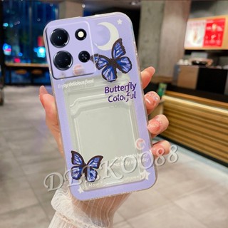 เคสโทรศัพท์มือถือนิ่ม ลายดอกทิวลิป ผีเสื้อ พร้อมช่องใส่บัตร สําหรับ Infinix Note 30 Pro VIP 30i Hot 20 20S 20i 12 G96 Play NFC FREE FIRE Smart 7 HD Plus 4G Zero 5G 2023