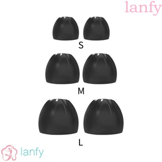 LANFY แผ่นซิลิโคนครอบหูฟังอินเอียร์ แบบนิ่ม แบบเปลี่ยน สําหรับหูฟัง S M L 6 ชิ้น