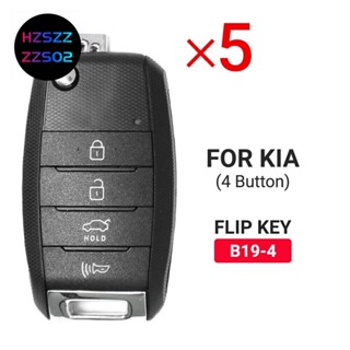 รีโมตกุญแจรถยนต์ 4 ปุ่ม สําหรับ KEYDIY B19-4 B-Series KD900 KD900+ URG200 KD-X2 KD KIA 5 ชิ้น