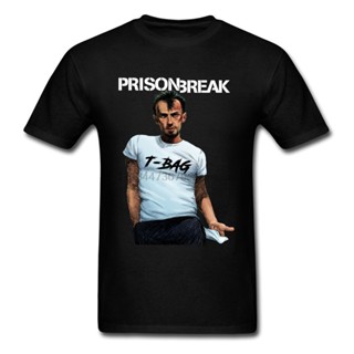 เสื้อยืด ผ้าฝ้าย พิมพ์ลาย Prison Break สีดํา แฟชั่นฤดูร้อน สําหรับผู้ชาย XS-4XL-5XL-6XL