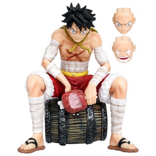 โมเดลฟิกเกอร์ Pvc รูปปั้นอนิเมะ One Piece Monkey D Luffy Eat Meat ของเล่นสะสม สําหรับเด็ก