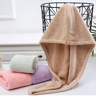 พร้อมส่ง หมวกคลุมผมแห้งเร็ว ผ้าคลุมผมแห้งไว ผ้าเช็ดผมนาโน สัมผัสนุ่มละมุ่น MJ10