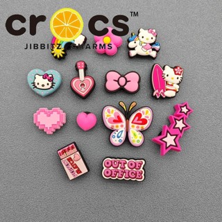 Jibbitz crocs charms crocs หัวเข็มขัดรองเท้า อุปกรณ์เสริมรองเท้า การ์ตูนน่ารัก สีชมพู ซีรีส์สนุก diy หัวเข็มขัดตกแต่ง