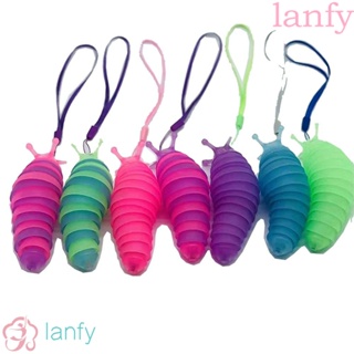 LANFY พวงกุญแจหอยทาก 3D สีรุ้ง หมุนได้ ของเล่นสําหรับเด็ก