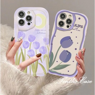 เคสโทรศัพท์มือถือ ขอบโค้ง ลายดอกทิวลิป สําหรับ Samsung A14 A34 A54 A03 A03s A04 A04e A04s A23 A13 A33 A53 A12 A22 A52 A52s A32 A51 A50 A50s A30s