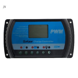 Jn PWM 30A แผงควบคุมการเก็บประจุพลังงานแสงอาทิตย์ USB 12V 24V จอ LCD อัตโนมัติ RTD