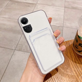 เคสโทรศัพท์มือถือแบบนิ่ม ใส กันกระแทก พร้อมกระเป๋าใส่บัตร สําหรับ Oppo Reno10 Pro Reno 10 Pro+ 5G 2023 Reno10Pro