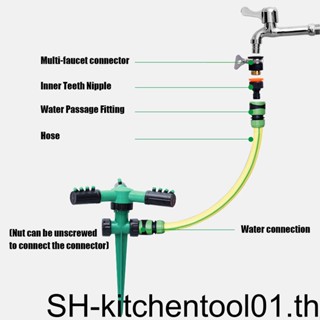 360° หัวฉีดสปริงเกลอร์ รดน้ําในสวน สนามหญ้า แบบหมุนอัตโนมัติ 1 ชิ้น