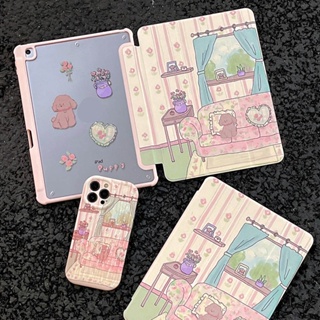 เคสหนังอะคริลิคแข็ง ลายสุนัข พับได้สามทบ สําหรับ IPad Mini6 IPad 5 6 7 8 9 Air Air1 Air2 Air3 Air4 Air5 10.9 นิ้ว Pro10.5 Pro11 Pro12.9 2018 2020 2021 2022