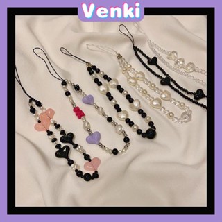 Venki -  เคสโทรศัพท์ เชือกเส้นเล็ก สร้อยข้อมือ ลูกปัดสีสวย รูปแบบต่างๆ หน้ายิ้ม ลูกปัดความรัก ใช้ได้กับเคสโทรศัพท์ไอโฟน สี