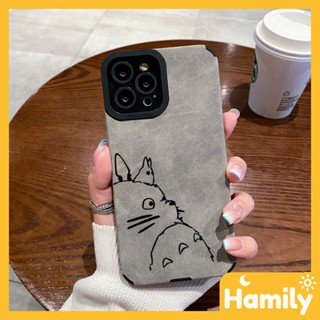 For iPhone 11 Case Leather Veneer Pupil Holster Soft Shell Shockproof Phone Case Cartoon Totoro Compatible with iPhone 14 13 Pro max 12 Pro Max XR XS 7Plus 8Plus