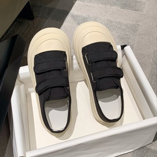Mi Velcro รองเท้าผ้าใบ ส้นกลาง ขนาดใหญ่ สําหรับผู้หญิง